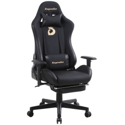 SILLA GAMER RAGONFIST RECLINABLE C/ RESPALDO Y APOYA PIES NEGRA