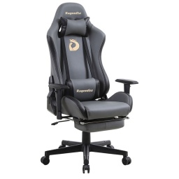 SILLA GAMER RAGONFIST RECLINABLE C/ RESPALDO Y COJINES GRIS