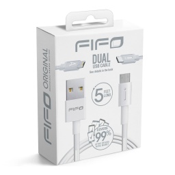 Cable Fifo Dual Usb a Micro Usb  Lightning 1,5 M