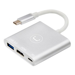 Hub Unno Tipo C  3 En 1 Usb 3.0 Hdmi Pd